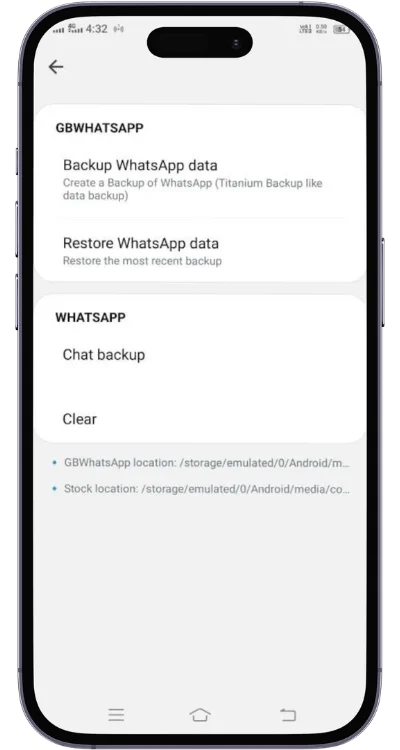Backup Chats in GB WhatsApp